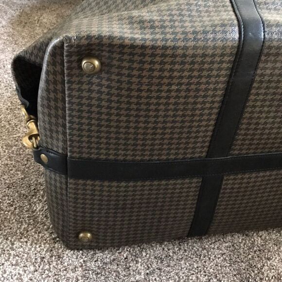 RAREST GHURKA MARLEY HODGSON STONE GREY DERBY PLAID DUFFLE TRAVEL BAG - Picture 8 of 11